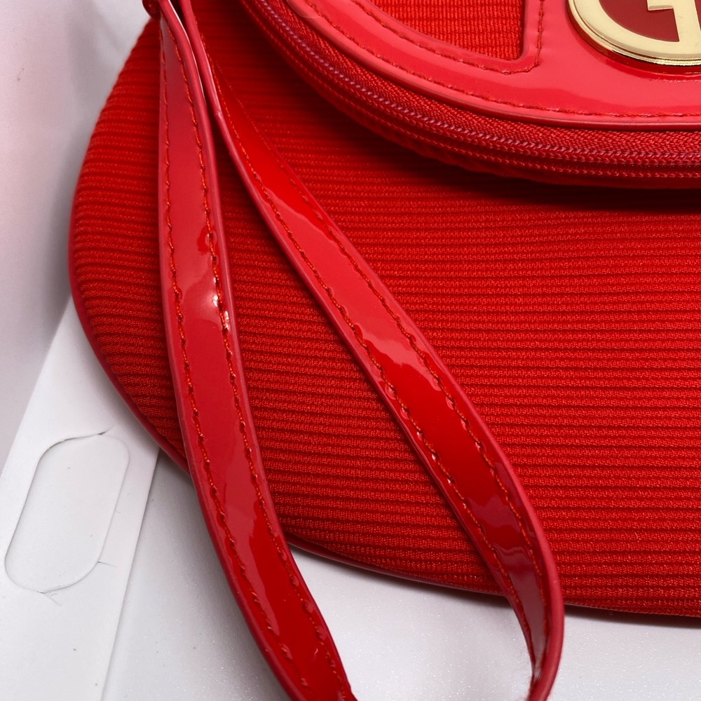 Giorgio Armani Red Crescent Clutch Wristlet - Picture 3 of 11